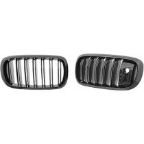 BMW X5/X6 F15/F16 13-19 (med Kamera) Dubbelribbad Blanksvart Sportgrill / Njurar DIEDERICHS